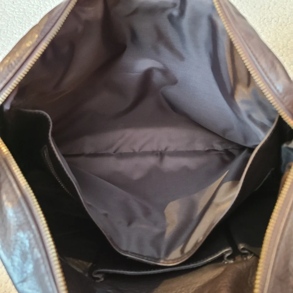 Mowen Leather Designs brown laptop bag